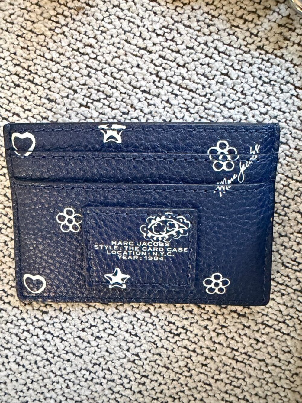 Marc Jacobs The Mini Bandana Leather Bag Blue The Card Case & Dustbags!!! NEW - Picture 4 of 12